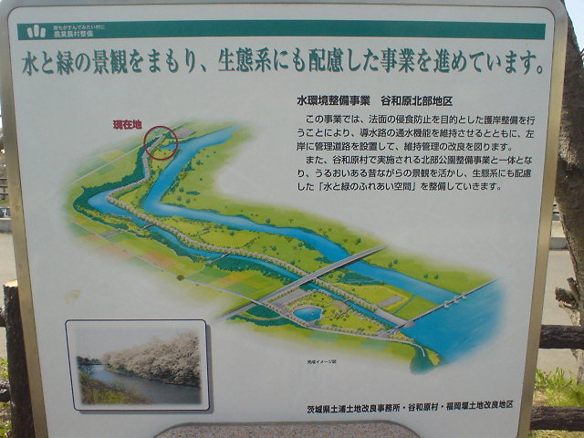 福岡堰の看板